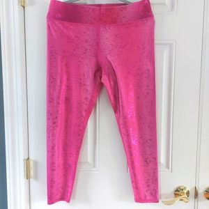 NWOT TEREZ Balayage Foil Active Leggings Pink Raspberry  Sz XL Running Sports